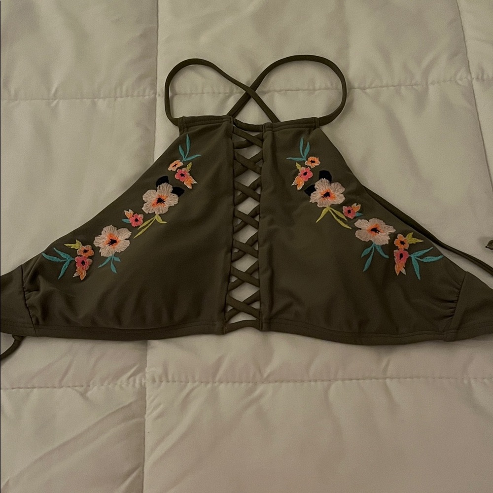 Hollister Olive Bikini Top